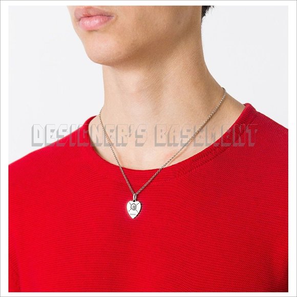 GUCCI Ag925 Sterling Silver HEART with GG SKULL Trouble Andrew pendant charm NIB - Picture 1 of 7